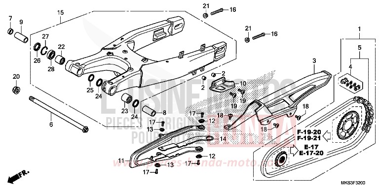 BRAS OSCILLANT de Africa Twin DCT GRAND PRIX RED (R380B) 2020